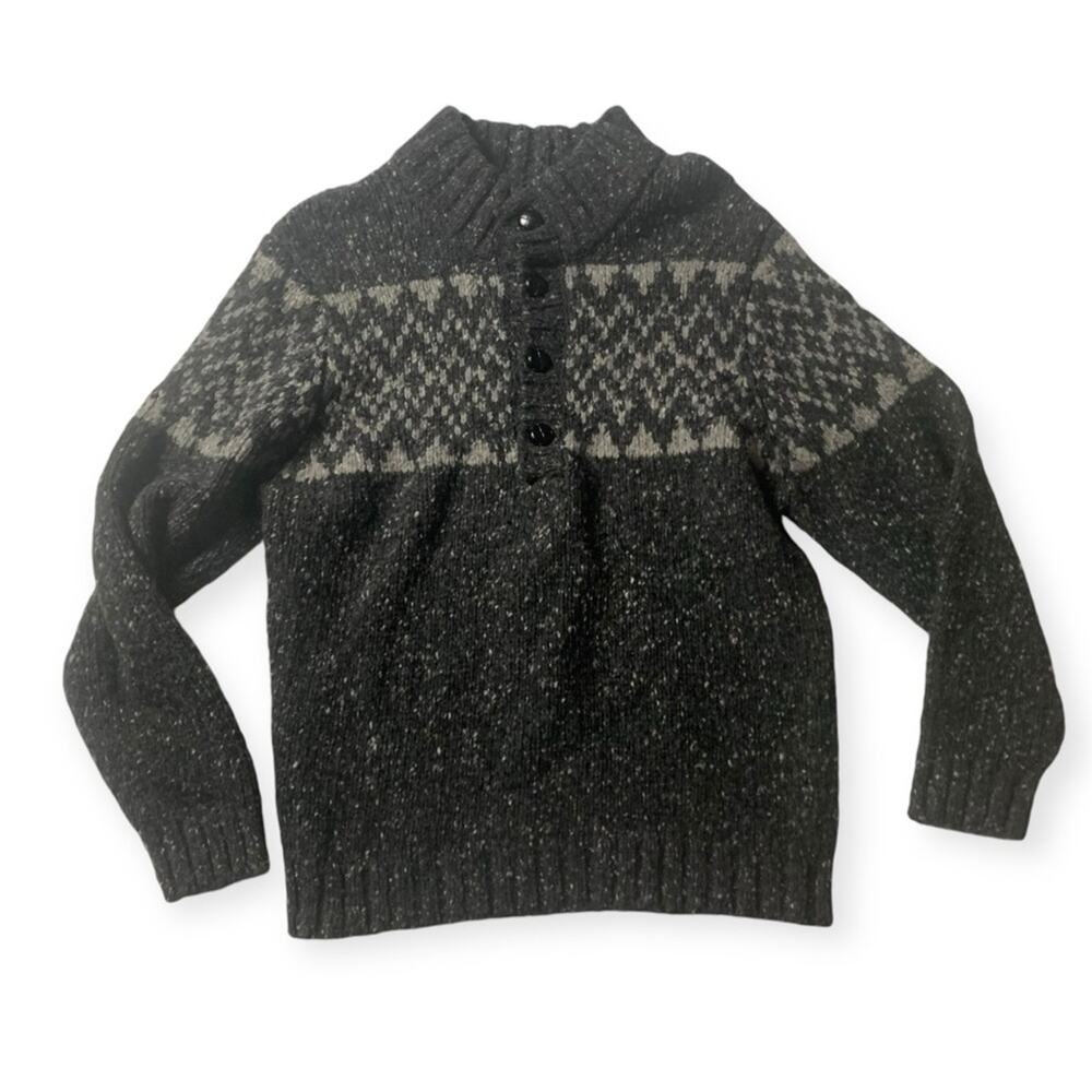 carrigdon mens small wool sweater aran innis gray nord ski snow white